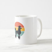 Mug Cercle de silhouette de chien rétro coucher de sol (Devant droit)