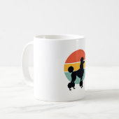 Mug Cercle de silhouette de chien rétro coucher de sol (Devant gauche)