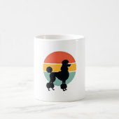 Mug Cercle de silhouette de chien rétro coucher de sol (Centre)