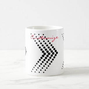Mug Cercle demi-ton Abstrait Zigzag Chevron