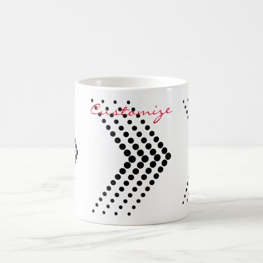 Mug Cercle demi-ton Abstrait Zigzag Chevron (Centre)