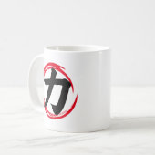 Mug Cercle Enso Japonais avec Power Kanji (力) Chikara (Devant gauche)