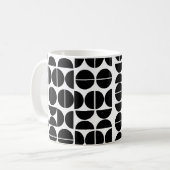 Mug Cercle noir moderne du milieu du siècle abstrait (Devant gauche)