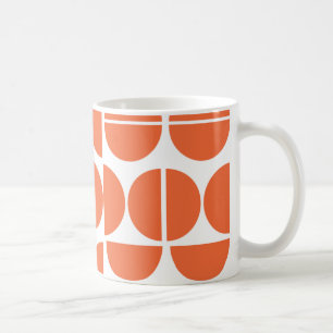 Mug Cercle orange moderne du milieu du siècle abstrai