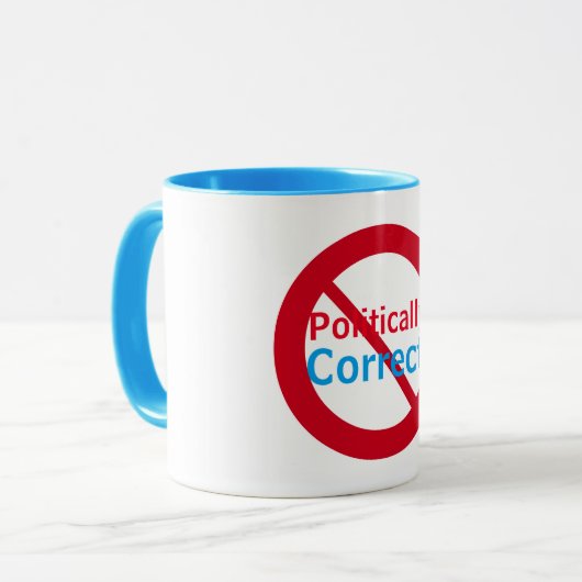 Mug Cercle rouge bleu anti-politiquement correct (Devant gauche)