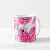 Mug Cercles Abstraits en verre d'argent rose (Devant droit)
