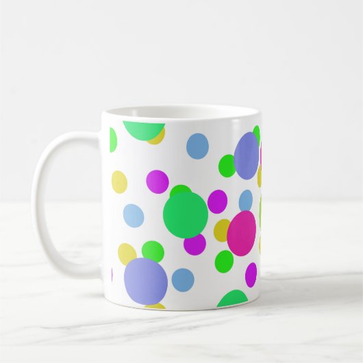 Mug Cercles abstraits sans couture points de confettis (Gauche)
