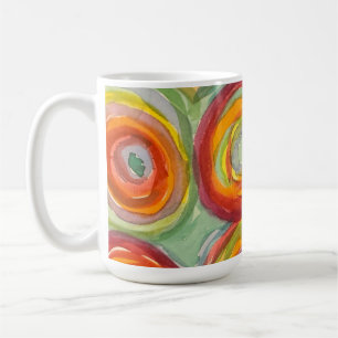 Mug Cercles Aquarelle Art Abstrait Multicolore