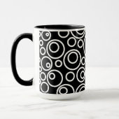 Mug Cercles blancs Design sur Noir (Gauche)