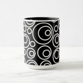 Mug Cercles blancs Design sur Noir (Centre)