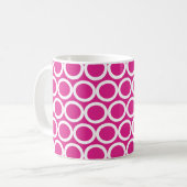 Mug Cercles blancs et roses (Devant gauche)