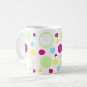 Mug Cercles bleus bleu vert clair Magenta (Devant gauche)