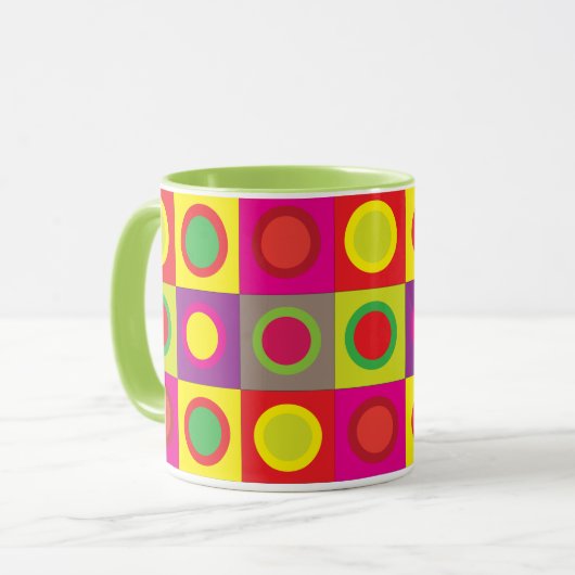 Mug Cercles colorés Abstraits (Devant gauche)