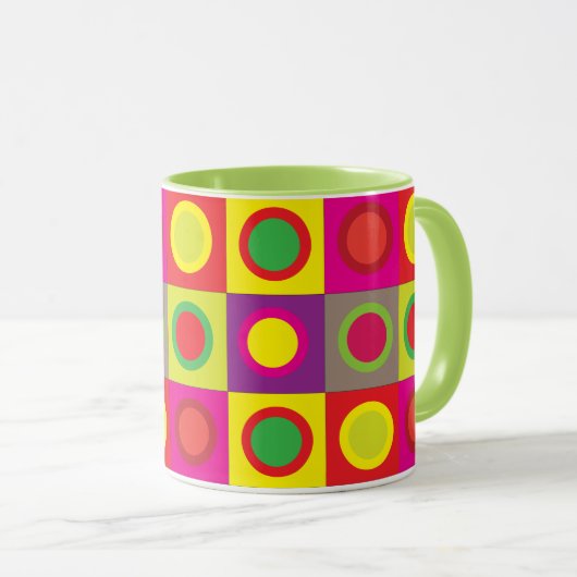 Mug Cercles colorés Abstraits (Devant droit)