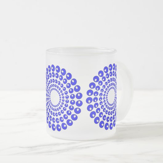 Mug - Cercles concentrés en perles bleues (Devant droit)