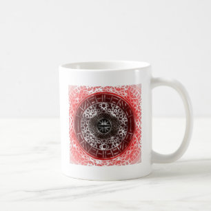 Mug Cercles concentrés Tribal africain Imprimer rouge