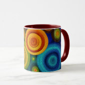 Mug Cercles concentriques abstraits en multicolore vib (Devant droit)