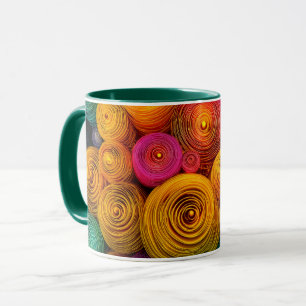 Mug Cercles concentriques multicolores texture abstrai