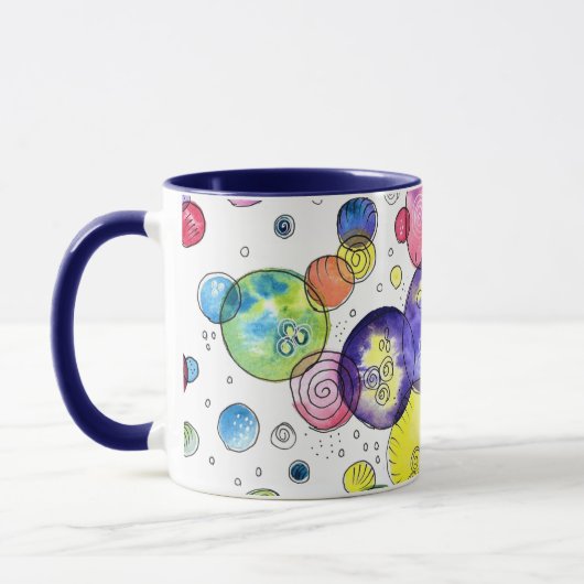Mug Cercles d'aquarelle colorés Abstraits (Gauche)