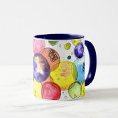 Mug Cercles d'aquarelle colorés Abstraits (Devant droit)