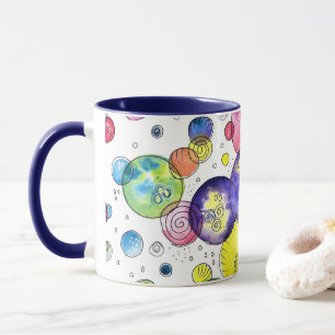 Mug Cercles d'aquarelle colorés Abstraits