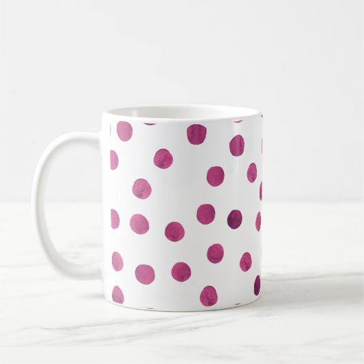 Mug Cercles d'aquarelle mignons. Art Arrondit Texture. (Gauche)