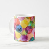 Mug Cercles d'aquarelle Style Céramique Nouveauté (Devant gauche)