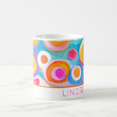 Mug Cercles d'art Abstraits NOM coloré Fun Happy (Centre)