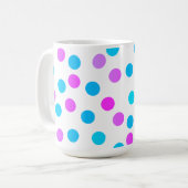 Mug Cercles de boules turquoise rose mignonne (Devant gauche)