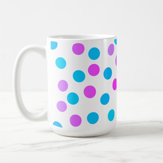 Mug Cercles de boules turquoise rose mignonne (Gauche)