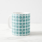 Mug Cercles de charme rétro Mug, Turquoise (Devant gauche)