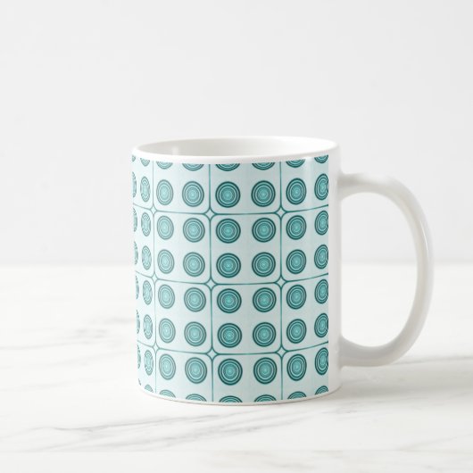 Mug Cercles de charme rétro Mug, Turquoise (Droite)