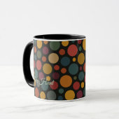 Mug Cercles de couleur de nom personnalisé (Devant gauche)