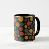 Mug Cercles de couleur de nom personnalisé (Devant droit)