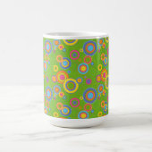 Mug Cercles de mode rétro sur fond vert (Centre)