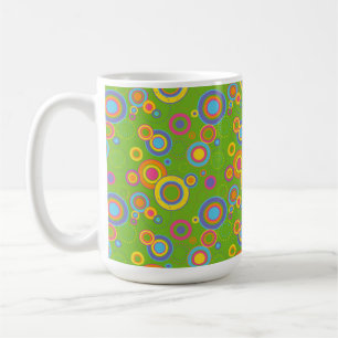 Mug Cercles de mode rétro sur fond vert