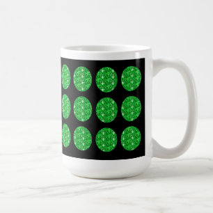 Mug Cercles de Parties scintillant vert moût sur noir