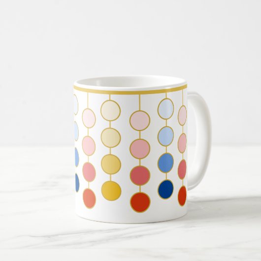 Mug Cercles de pendaison bleu rouge jaune (Devant droit)