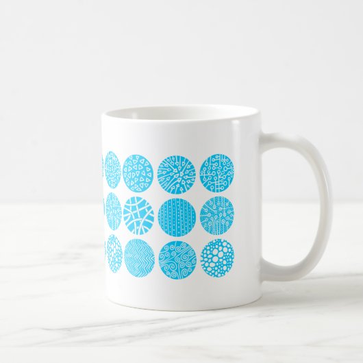 Mug Cercles décoratifs - bleu ciel et blanc (Droite)