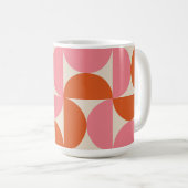 Mug Cercles demi siècle rose et orange  (Devant droit)