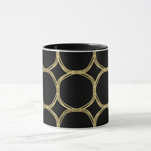 Mug Cercles d'or et Black Modern tendance glam chic (Centre)
