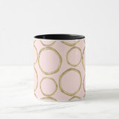 Mug Cercles d'or et rose rougissant moderne tendance (Centre)