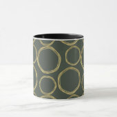 Mug Cercles d'or & Olive rustique Vert moderne tendanc (Centre)