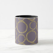 Mug Cercles d'or & Taupe rustique violet moderne tenda (Centre)