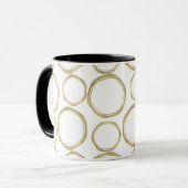 Mug Cercles Dorés Sur Fond Blanc Moderne Tendance (Devant gauche)