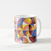 Mug Cercles du milieu du siècle, rayures, tuiles vinta (Devant droit)