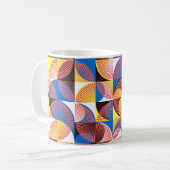 Mug Cercles du milieu du siècle, rayures, tuiles vinta (Devant gauche)