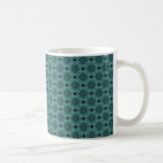 Mug Cercles élégants Mug, Turquoise foncé (Droite)