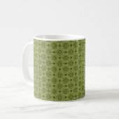 Mug Cercles Élégants Mug, Vert olive (Devant gauche)
