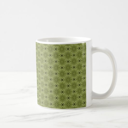 Mug Cercles Élégants Mug, Vert olive (Droite)
